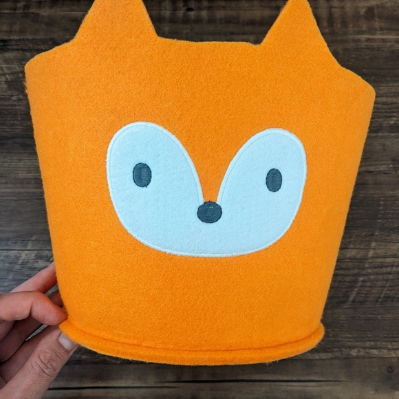 Cloud Island Orange Fox Felt Storage Bin - Picture 1 of 5